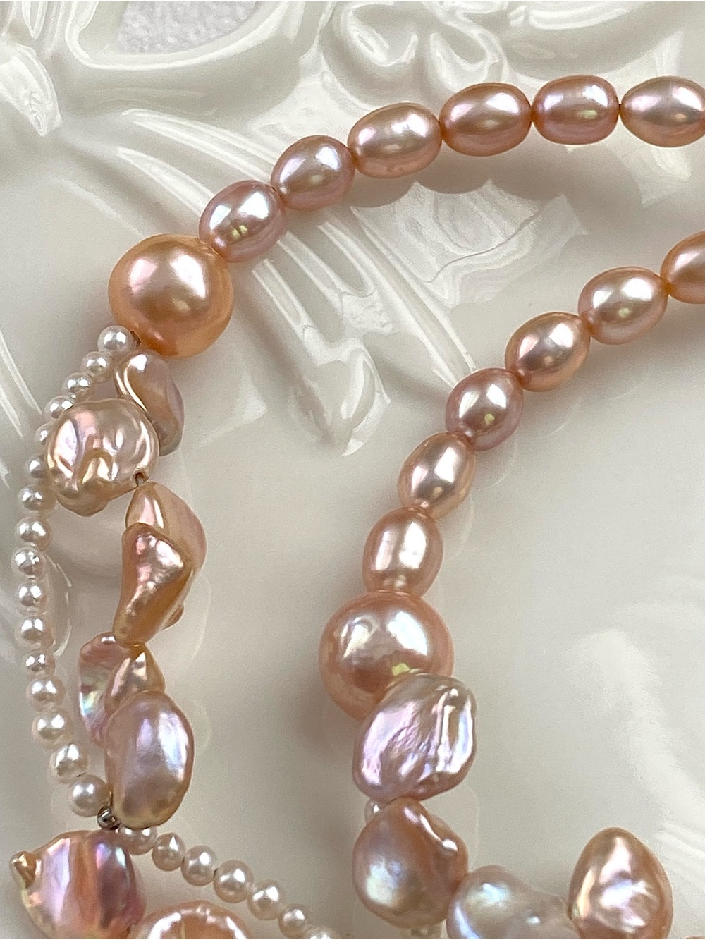 N314-Premium Sakura Pink Petal Pearl 5 Flowers With A Detachable Flower Pendant - Picture 11 of 15